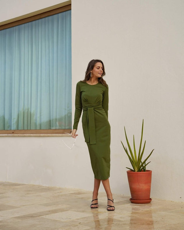 Zoey Dress Chive - IVALO.COM