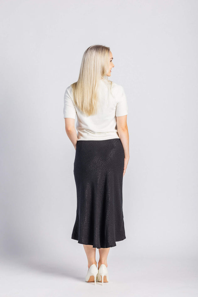 Classic Midi Skirt Black Leo