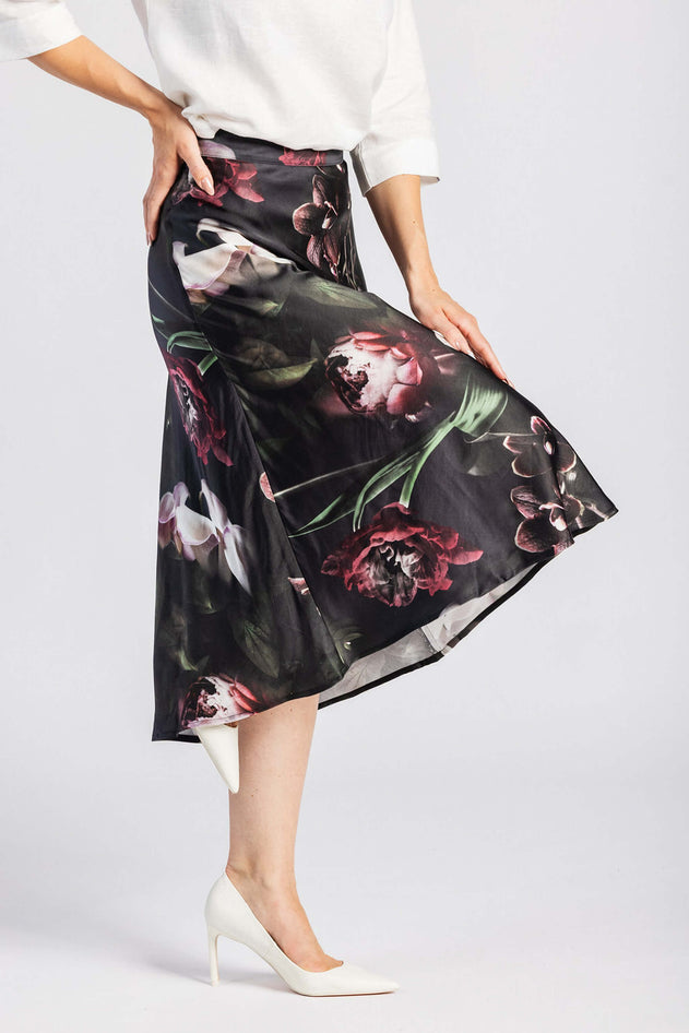 Classic Midi Skirt Noir Black