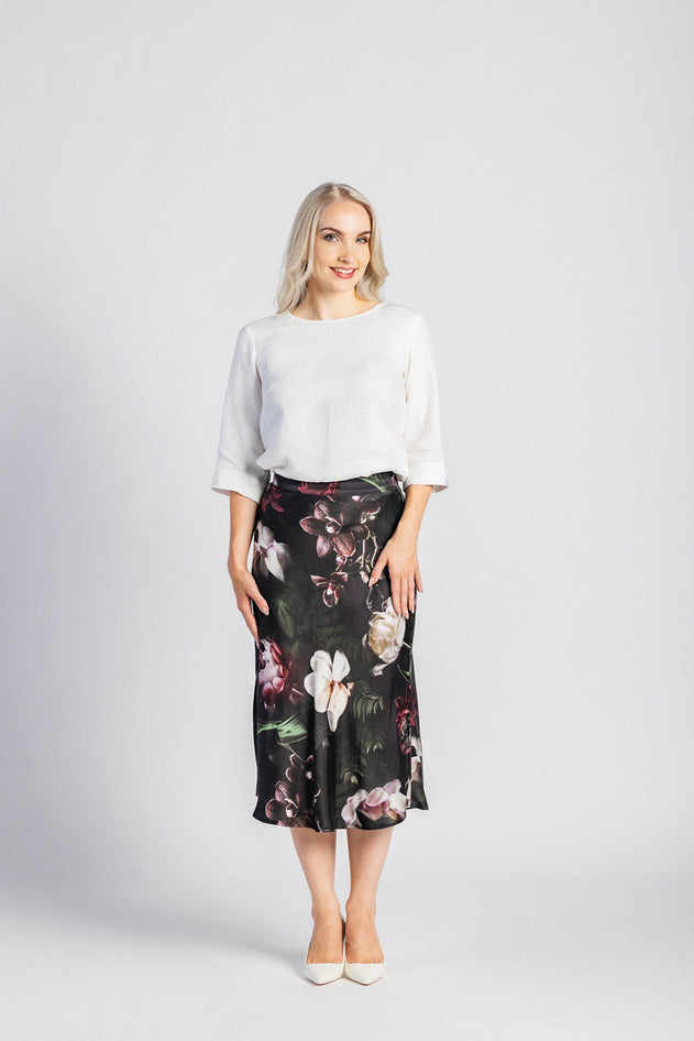 Classic Midi Skirt Noir Black