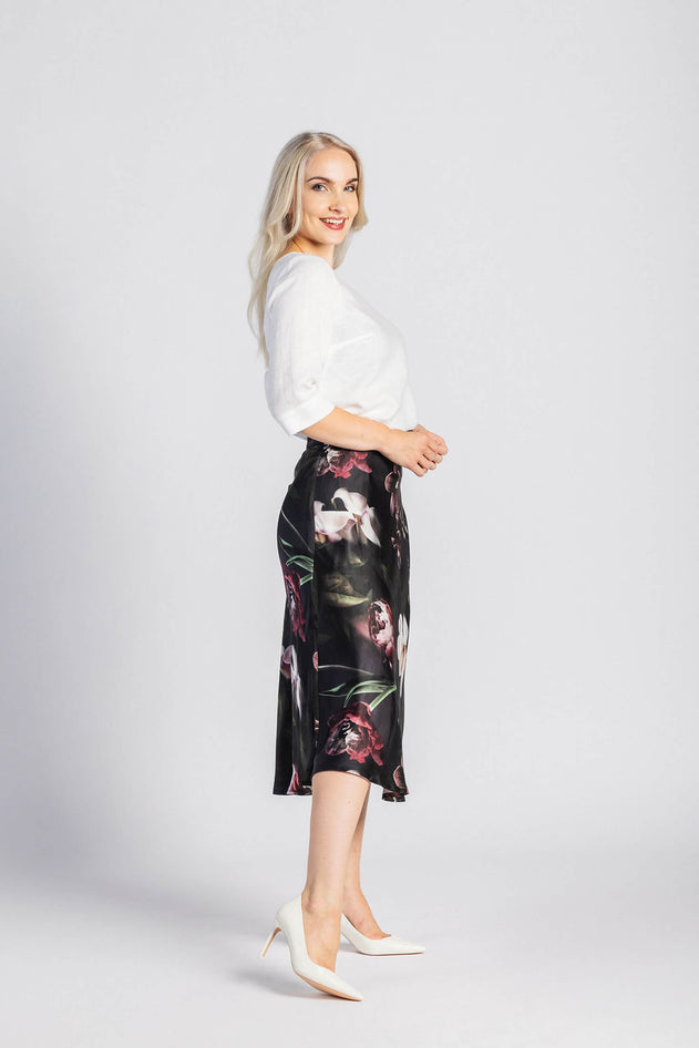 Classic Midi Skirt Noir Black