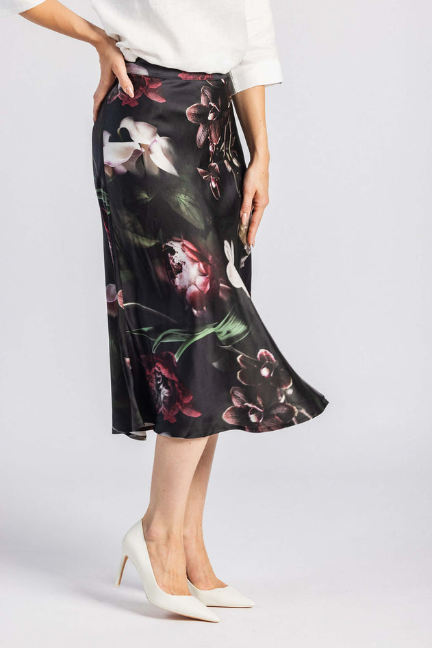 Classic Midi Skirt Noir Black