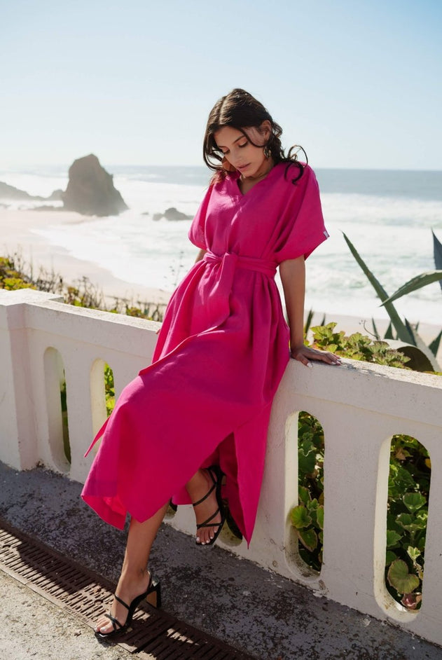 Naomi Dress Peacock Pink - IVALO.COM