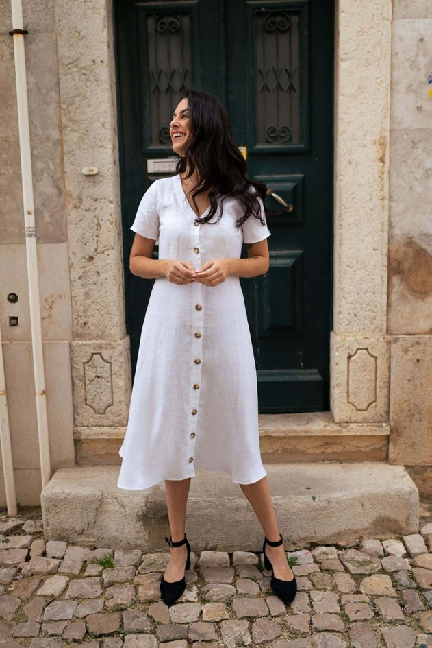 Penelope Dress Coconut Milk White - IVALO.COM