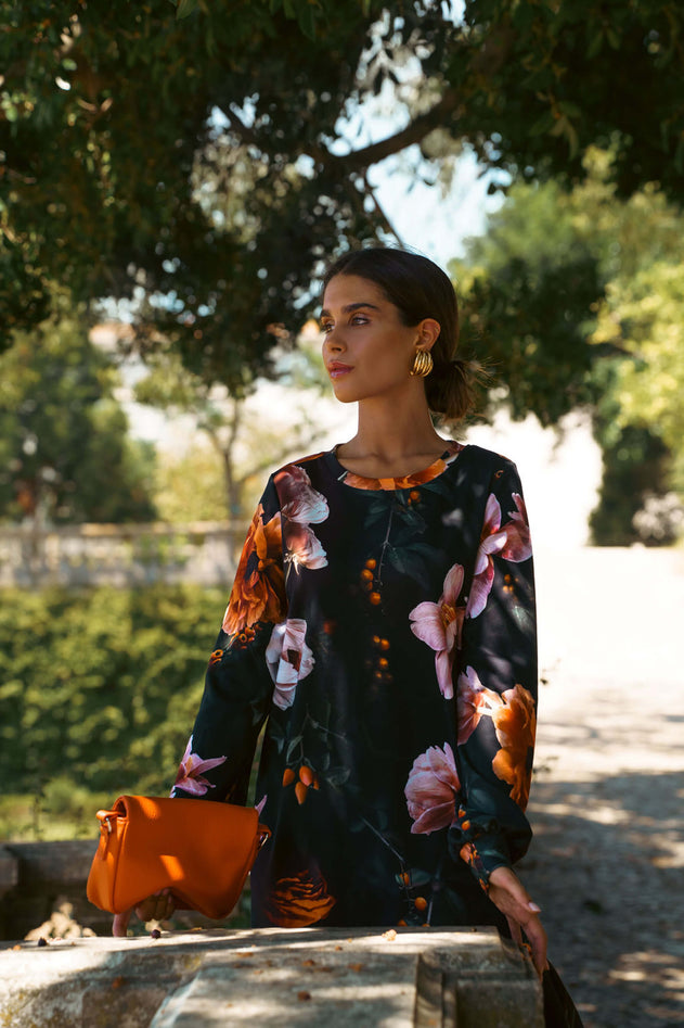 Poppy Dress Copper Flower