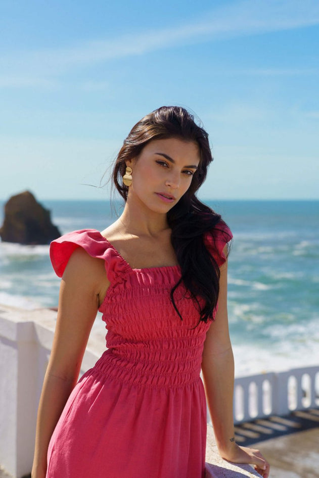 Bianca Dress Sunset Coral - IVALO.COM