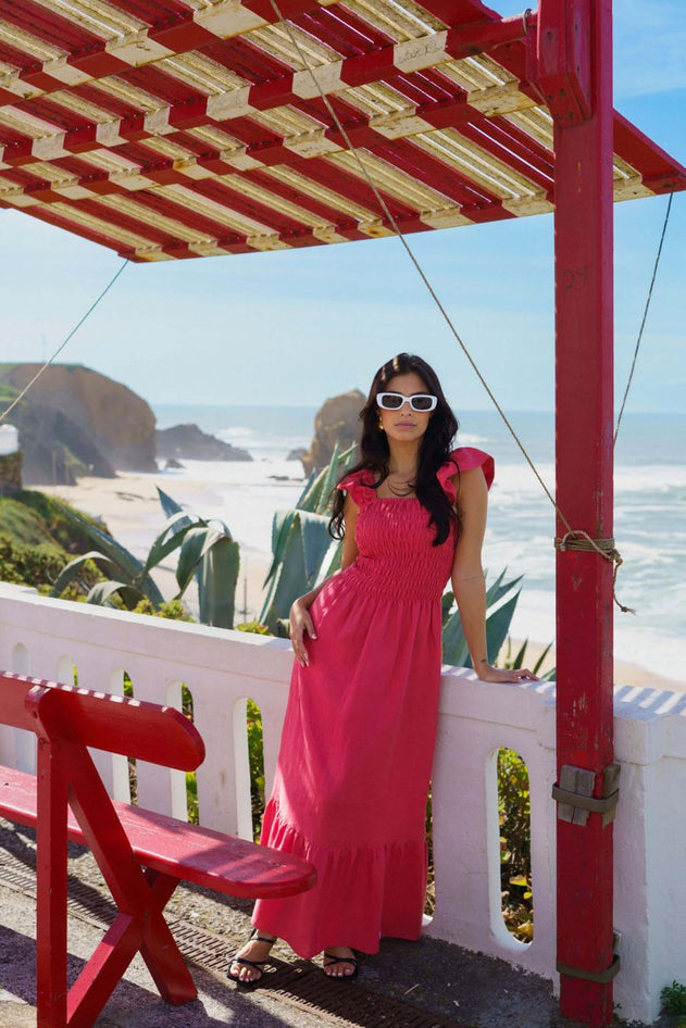 Bianca Dress Sunset Coral - IVALO.COM