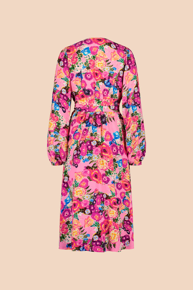 Wrap Midi Dressv Pink Marigold