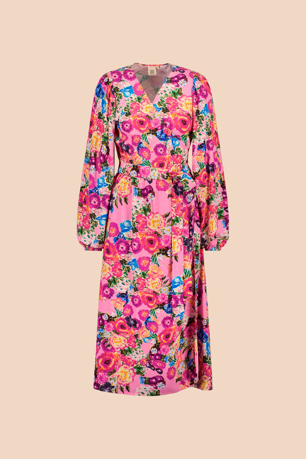 Wrap Midi Dressv Pink Marigold