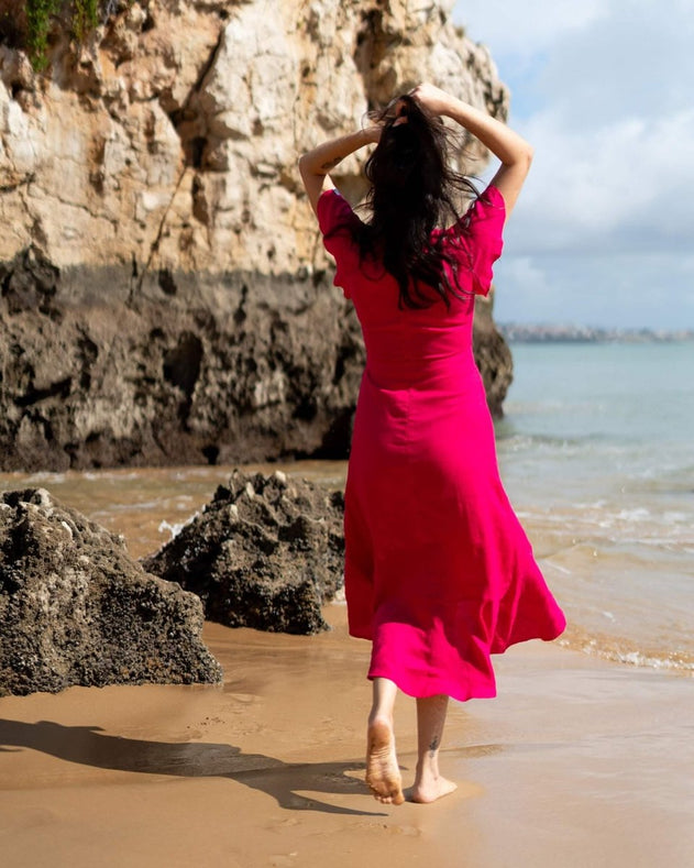 Annika Dress Peacock Pink - IVALO.COM