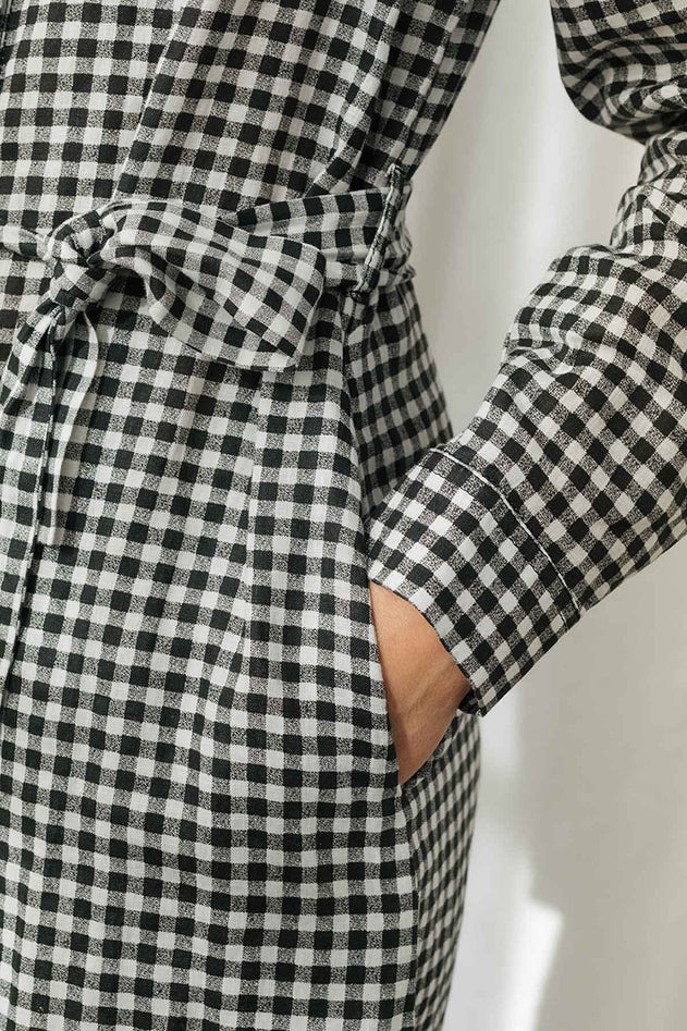 Pollan Dress Black & White Vichy - IVALO.COM