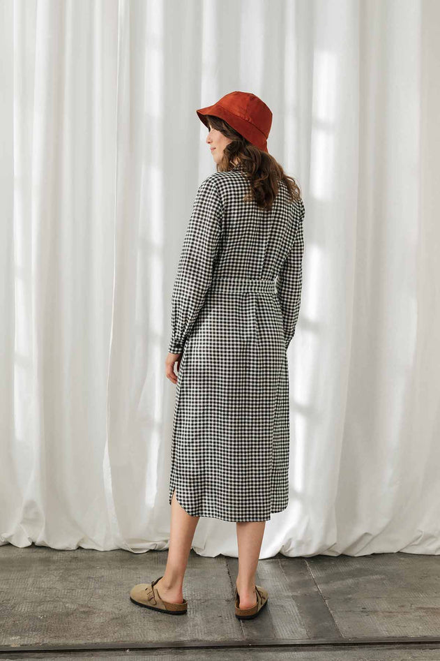 Pollan Dress Black & White Vichy - IVALO.COM