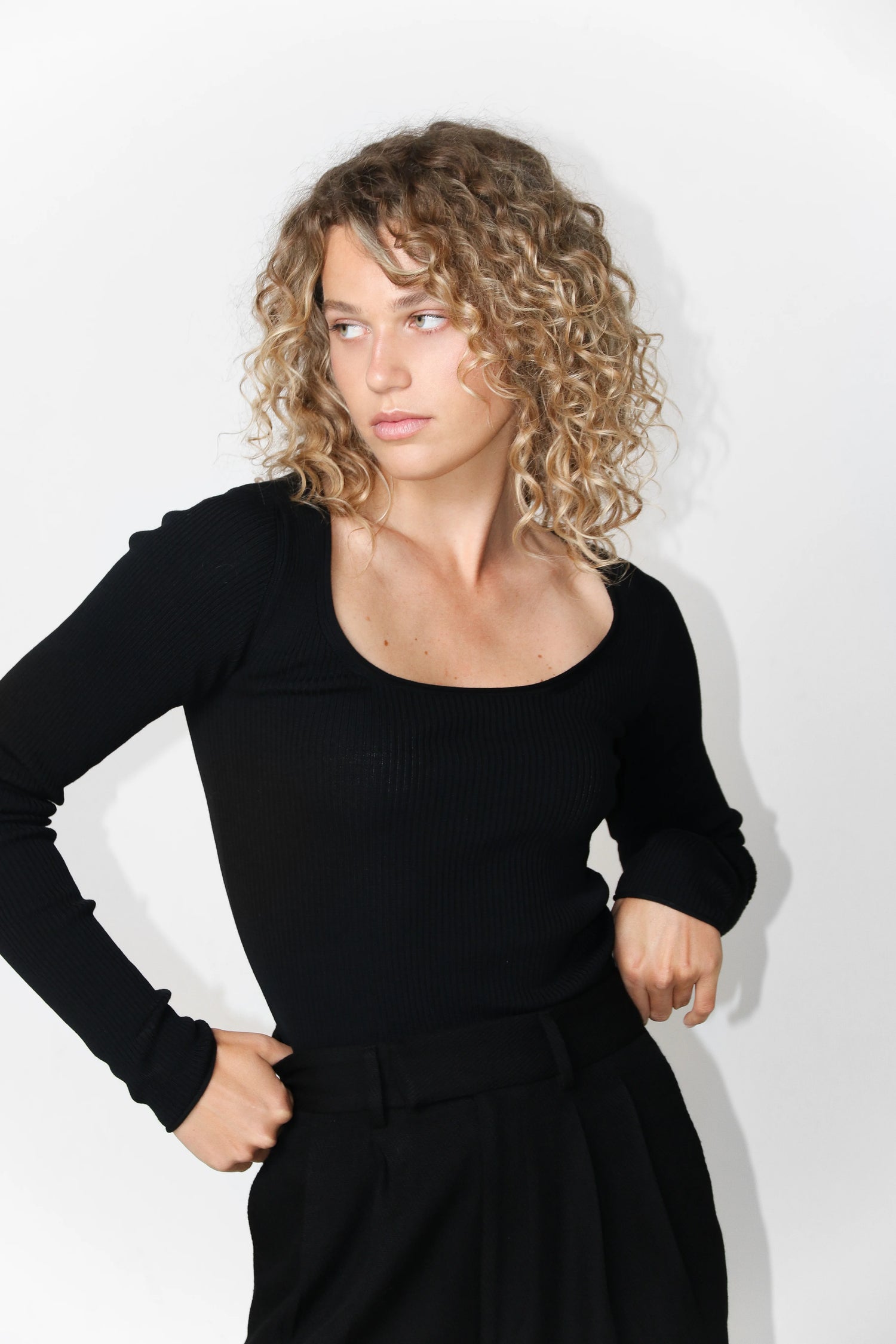 Scoop Shirt Zwart