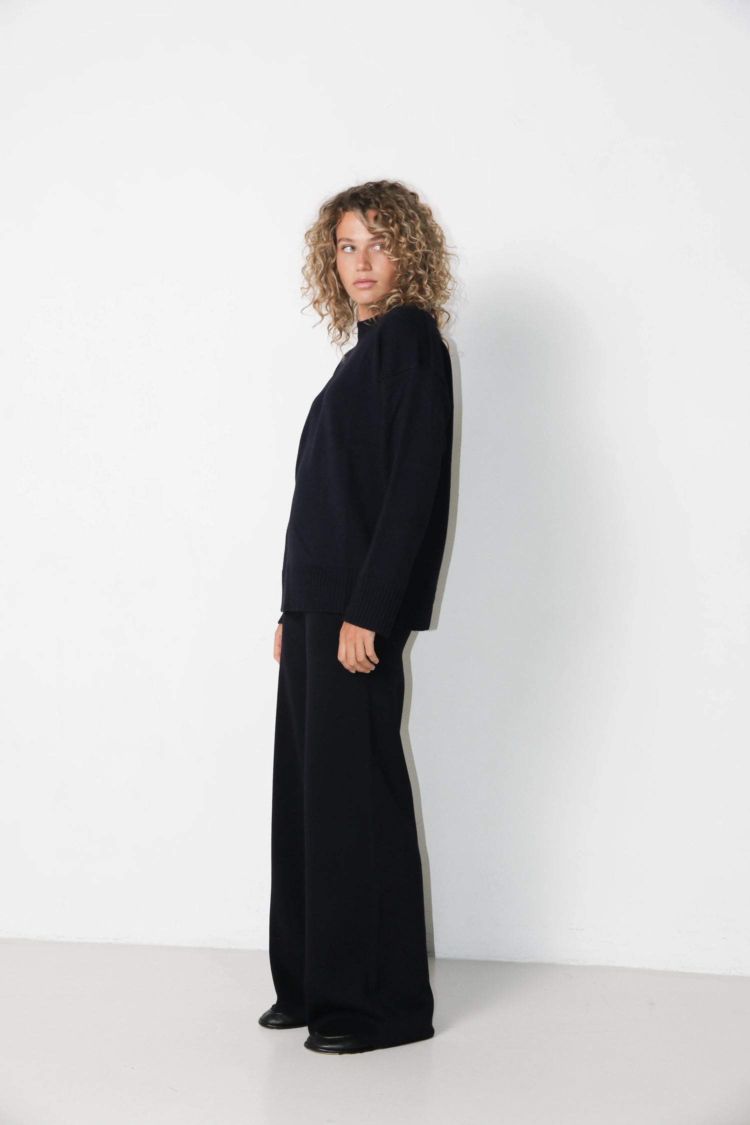 Merino broek marine