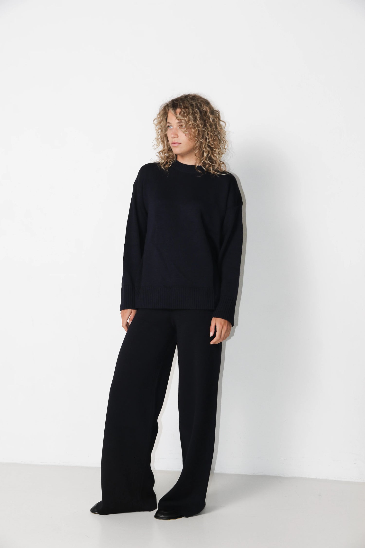 Merino broek marine