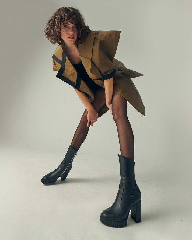 Ritual Ankle Boots Vegea Grape Leather Black