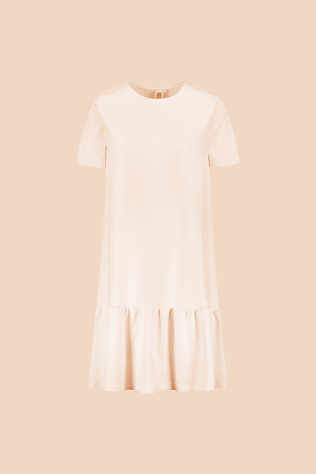 Ruffle T-shirt Dress Ivory