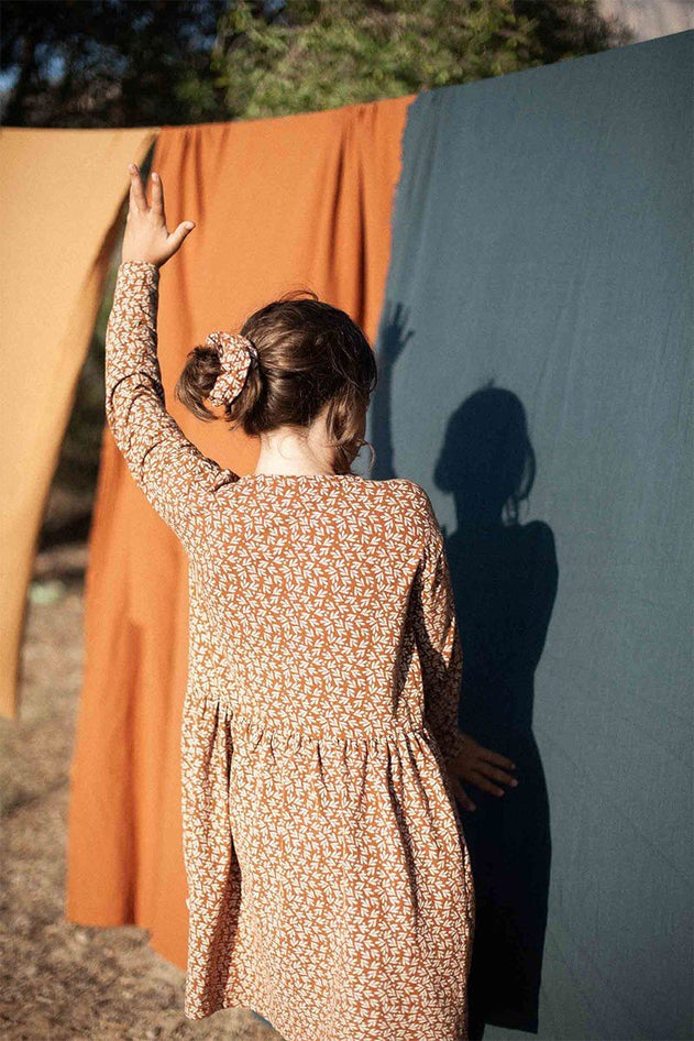 Kids' Sabrina Oversize Dropped Shoulder Dress Terracotta