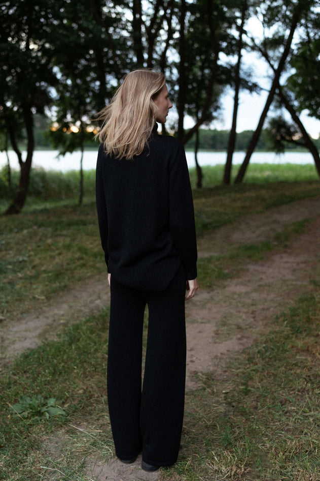 Knitted Merino Wool Pants & Sweater Set