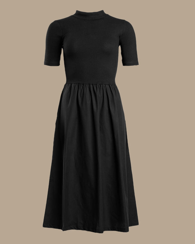 Poplin T-Shirt Dress Black