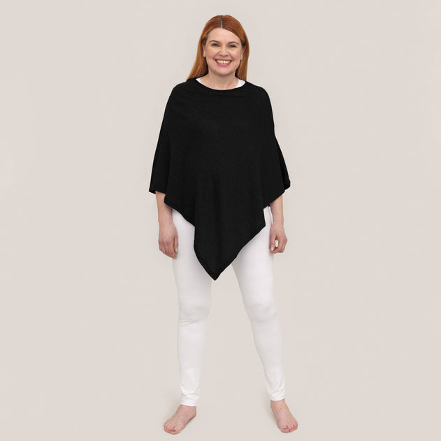 DamesMerino zijden poncho