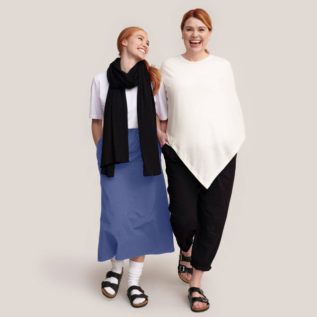 DamesMerino zijden poncho