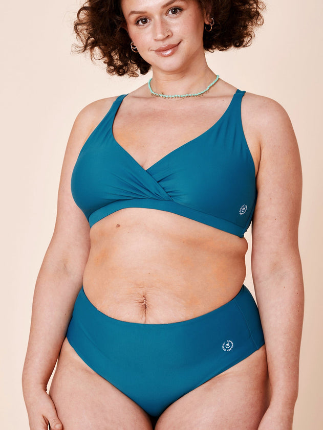 Ubud High-Waist Bikini Bottom Teal