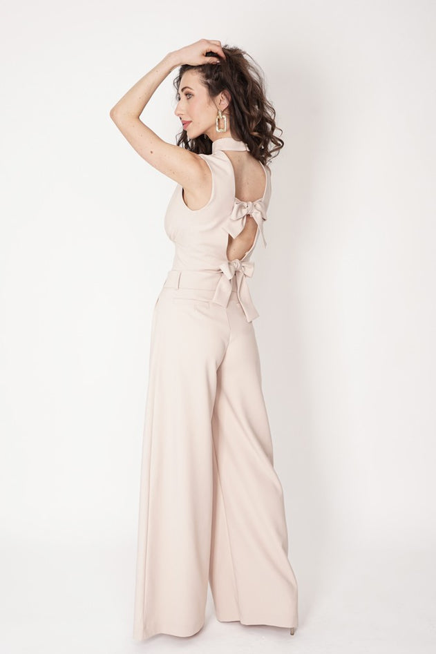 Coco Wide Leg Trousers Beige