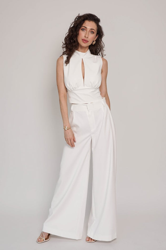 Coco Wide Leg Trousers White