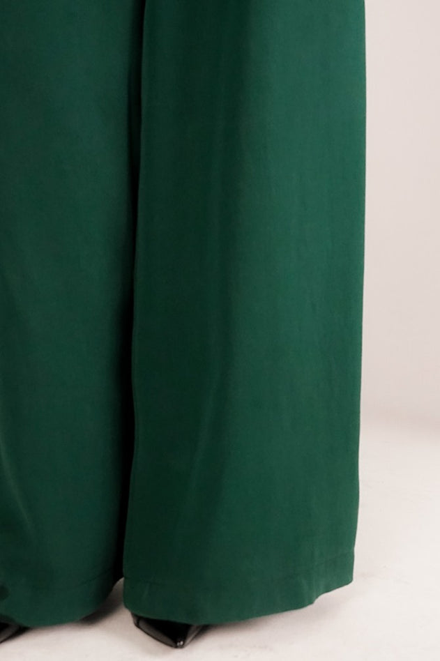 Wide Leg Tencel Trousers Green
