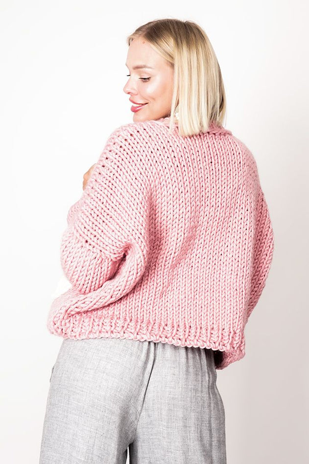 Hand Made Heart Cardigan Pink