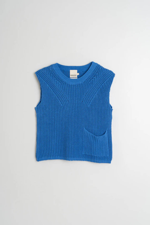 English Rib Knit Vest Klein Blue