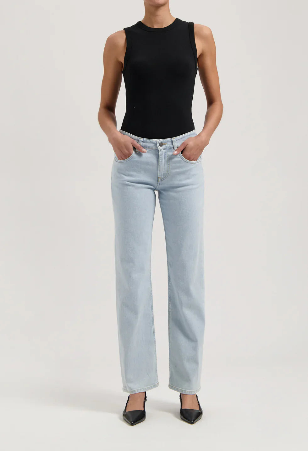 Carry Mid Straight Jeans Light Stone