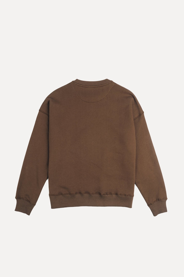 Dames biologische essentiële oversized trui cocoa bruin