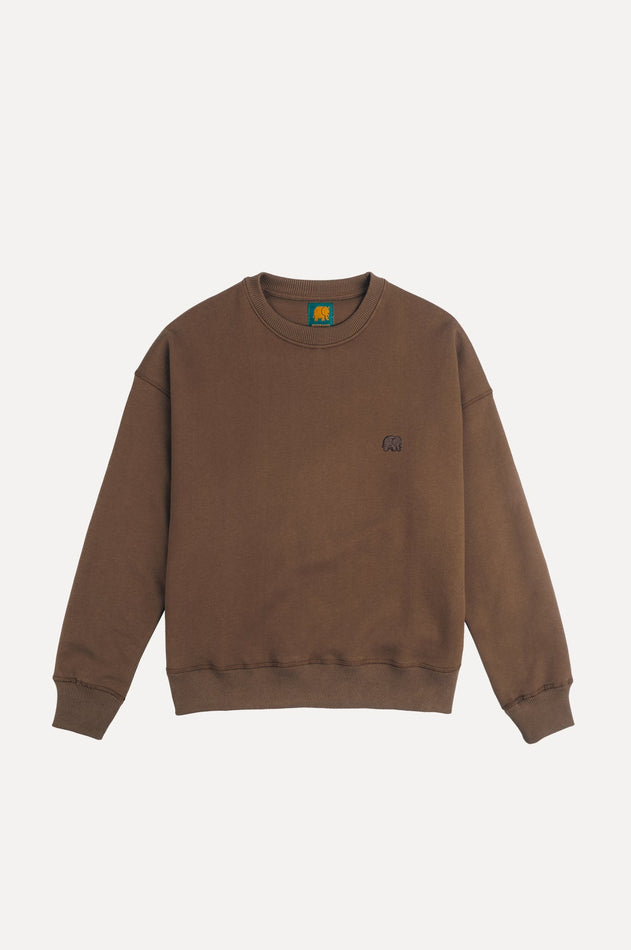 Dames biologische essentiële oversized trui cocoa bruin