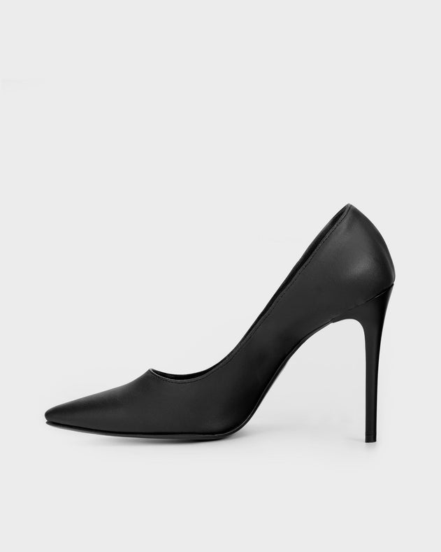 Blacky chic nopal cactus lederen stiletto's zwart
