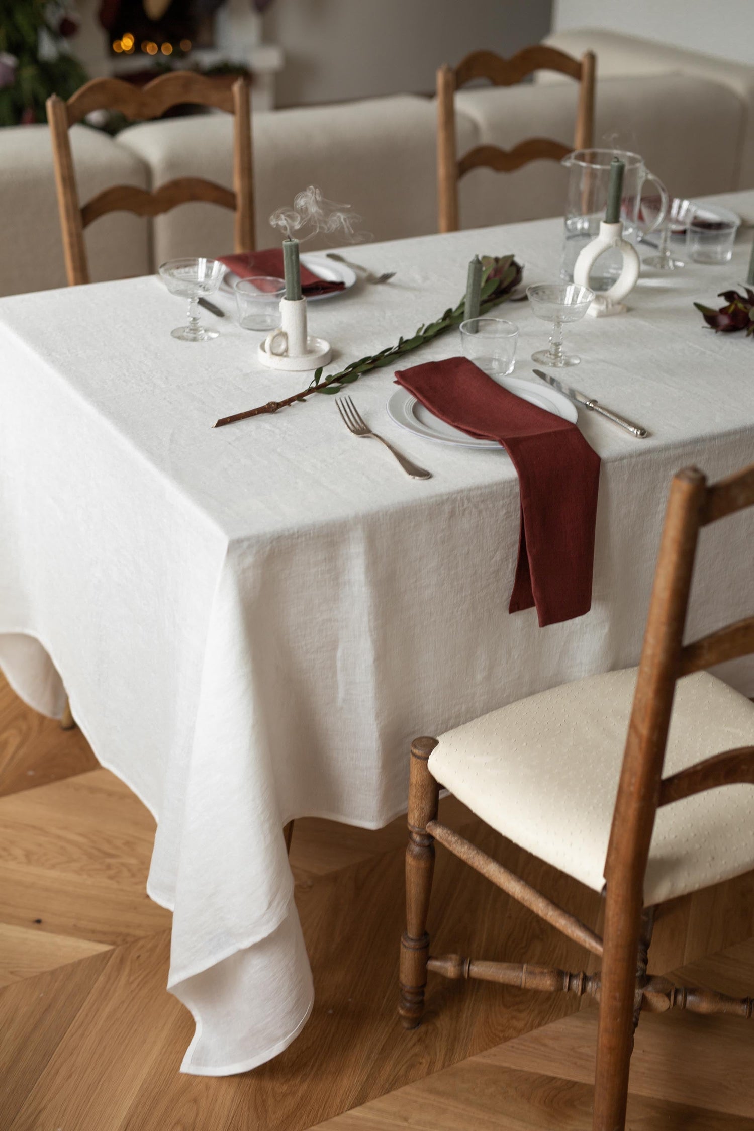 Linnen tafelkleed wit