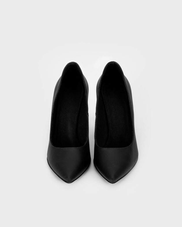 Blacky chic nopal cactus lederen stiletto's zwart