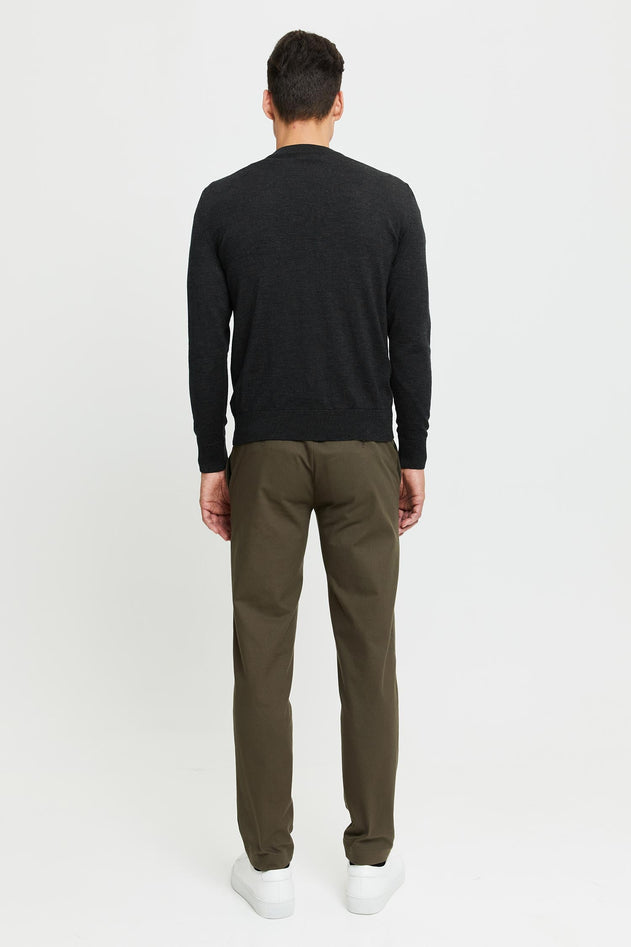 Daniel Extra Fine Merino Wool Pullover Anthracite