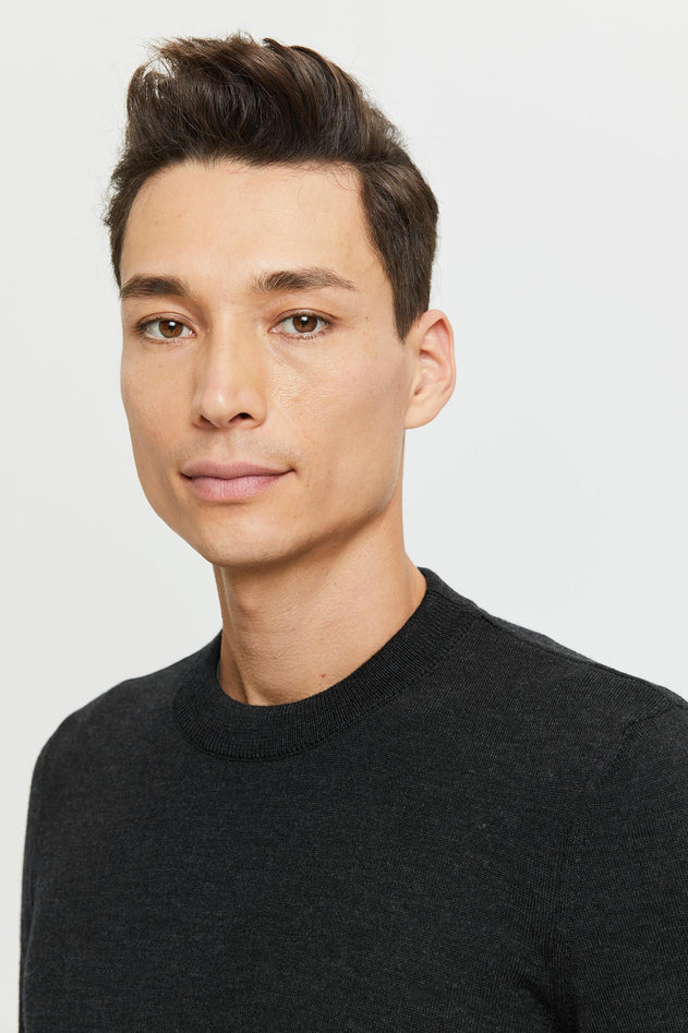 Daniel Extra Fine Merino Wool Pullover Anthracite