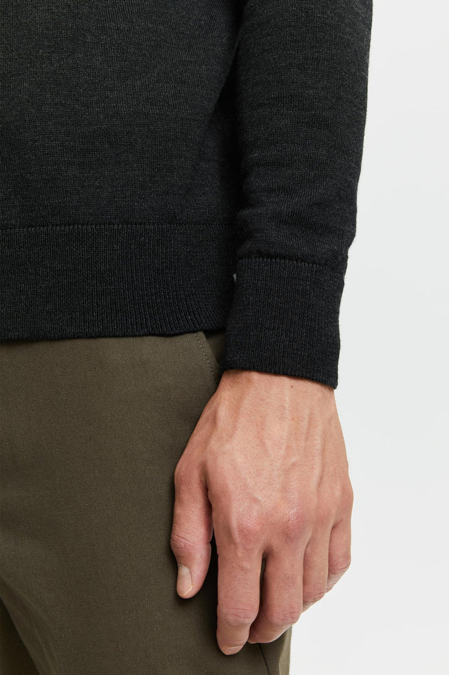 Daniel Extra Fine Merino Wool Pullover Anthracite