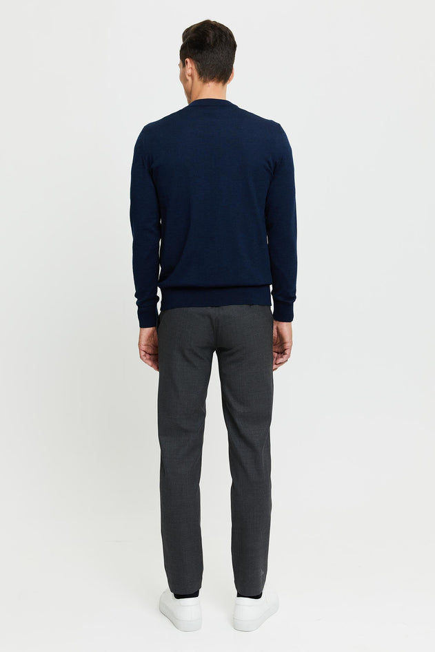 Daniel Extra Fine Merino Wool Pullover Blue