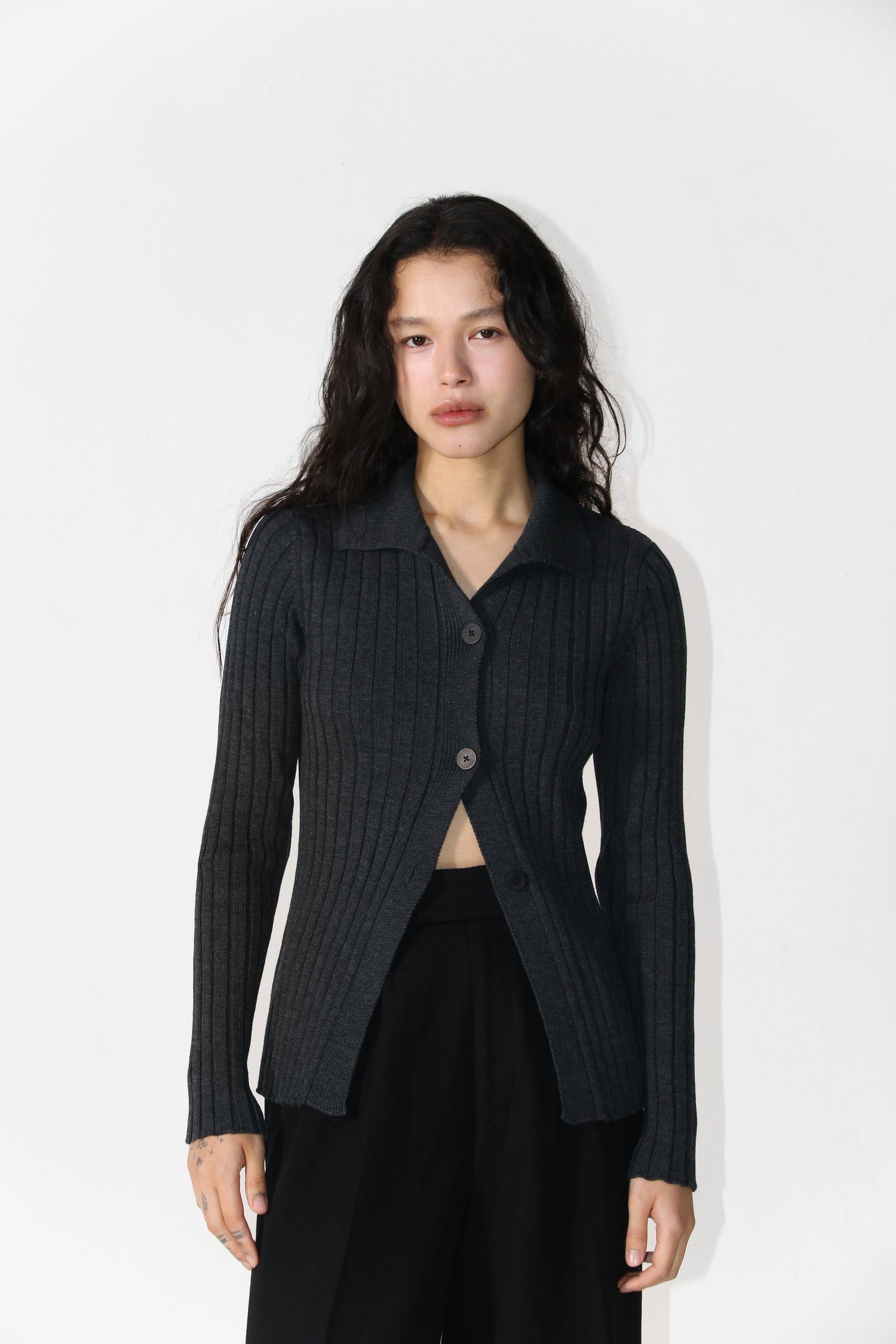 Merino Polo Vest Antra