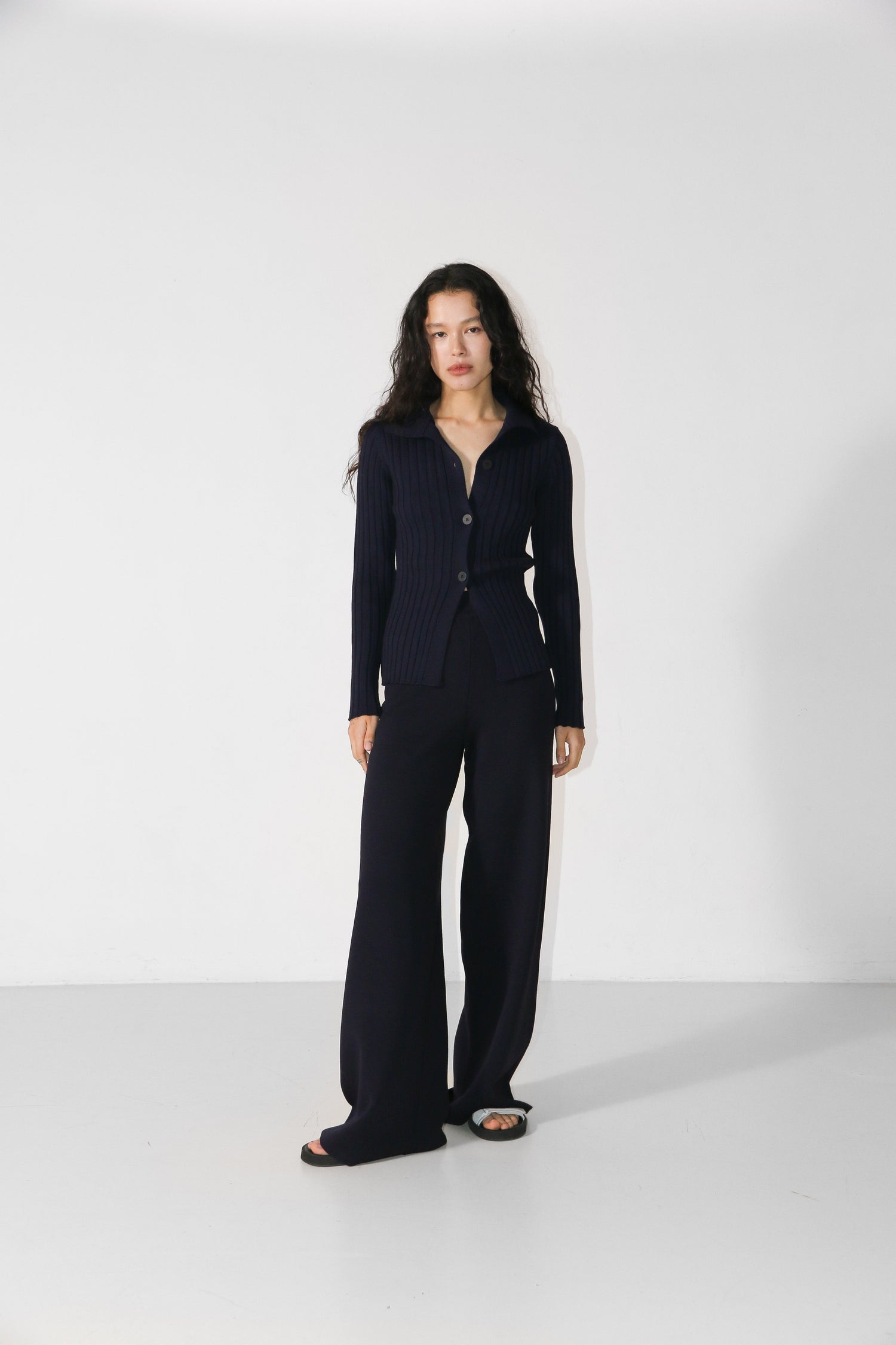 Merino Polo Vest Navy