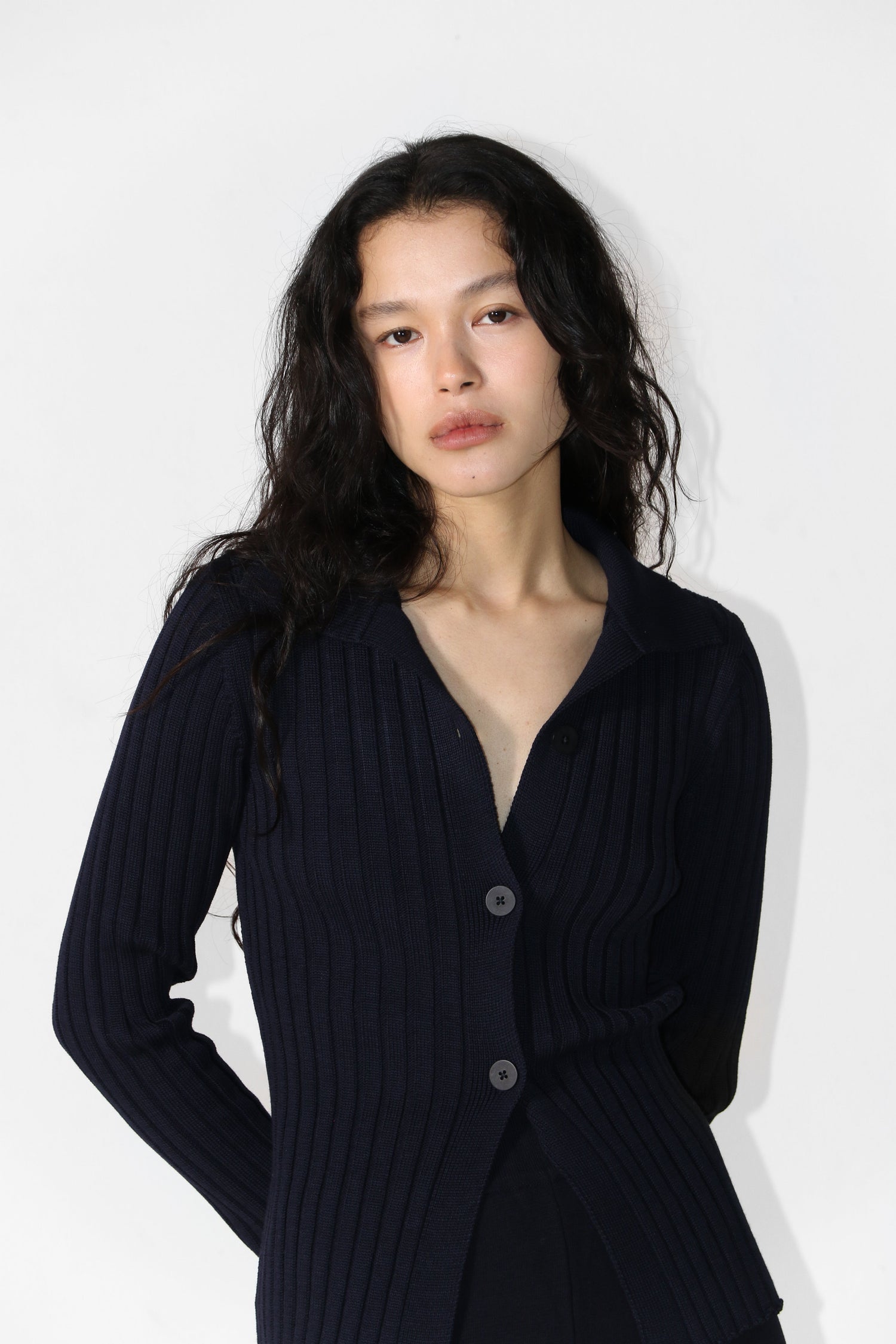 Merino Polo Vest Navy