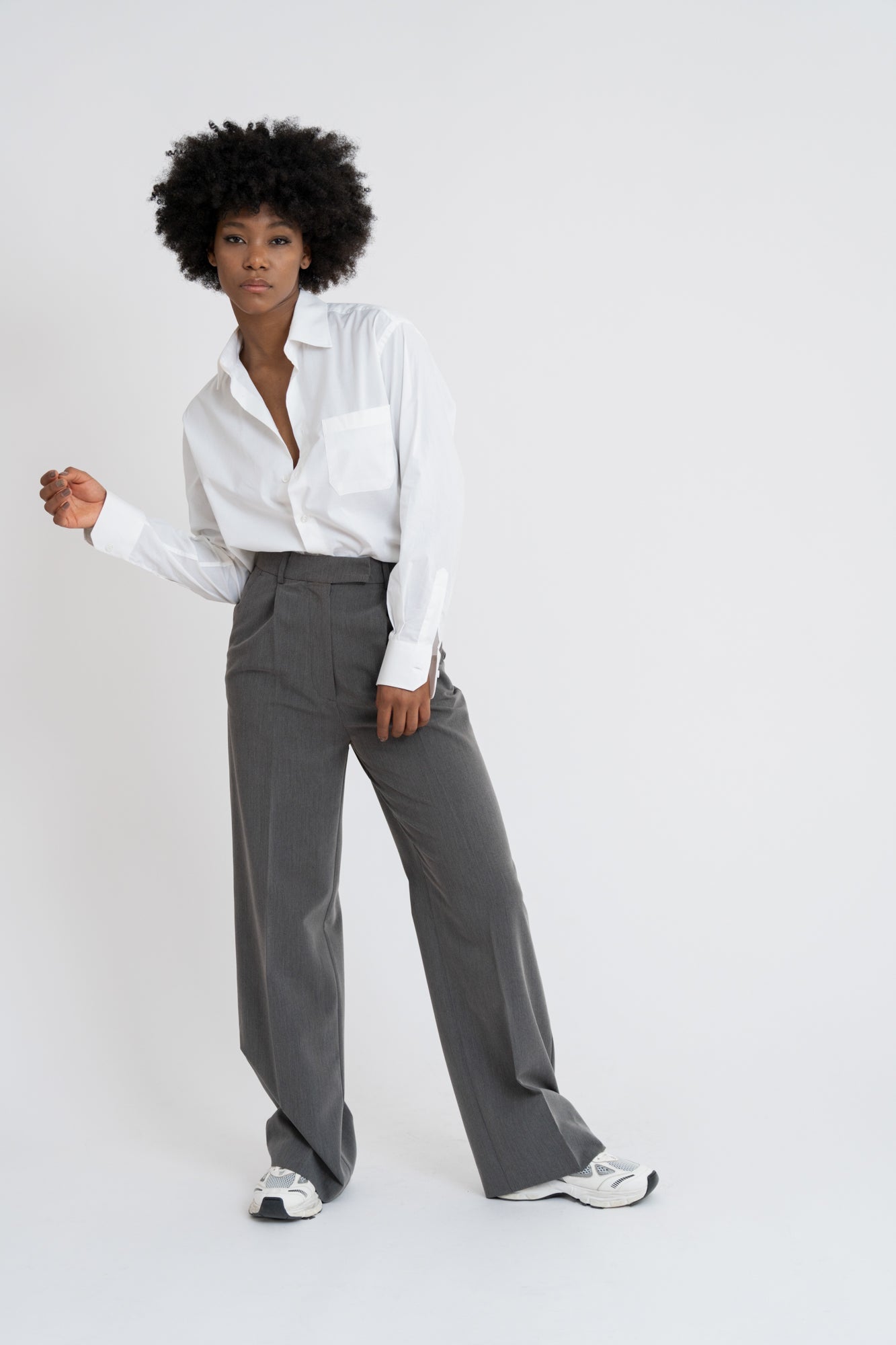 Jagger Getailleerde Broek Grijs