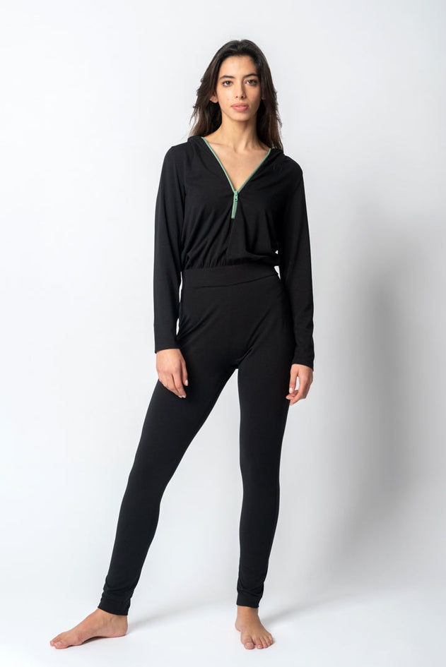 Jumpsuit Met Kap Zwart