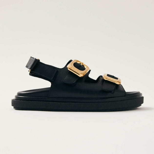 Daria Leather Sandals Black