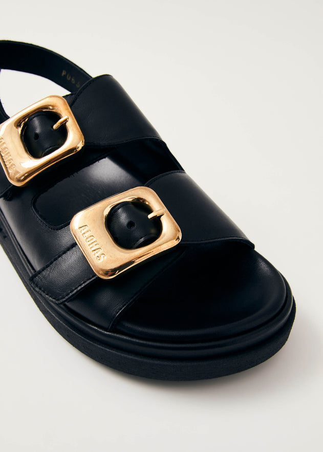 Daria Leather Sandals Black