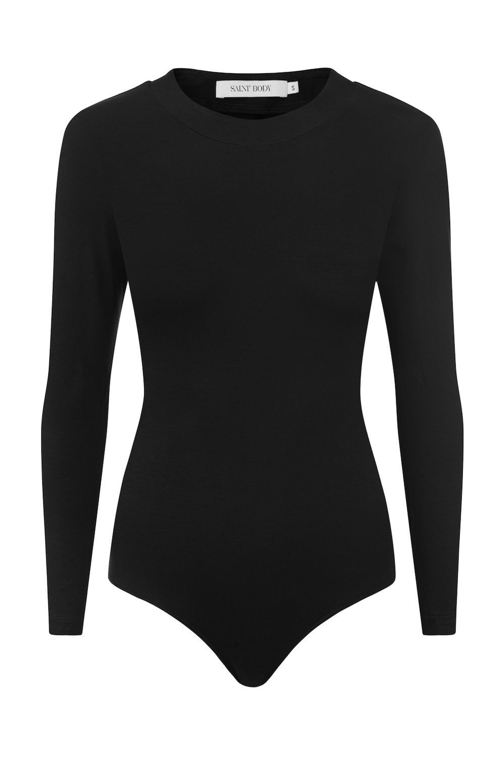 Effen Hals Bodysuit Zwart